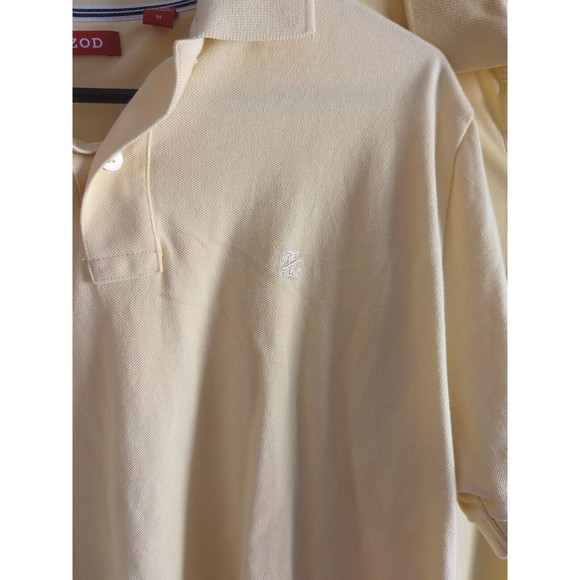 (2) Tehama IZOD Men's M Yellow Short Sleeve Polo Shirts - Picture 4 of 12